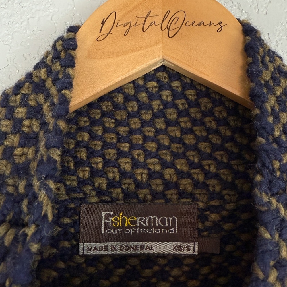 Irish 100% Wool Knit Poncho Cape XS/S Donegal Ireland EUC Wool Soft Blue Green - Picture 4 of 13